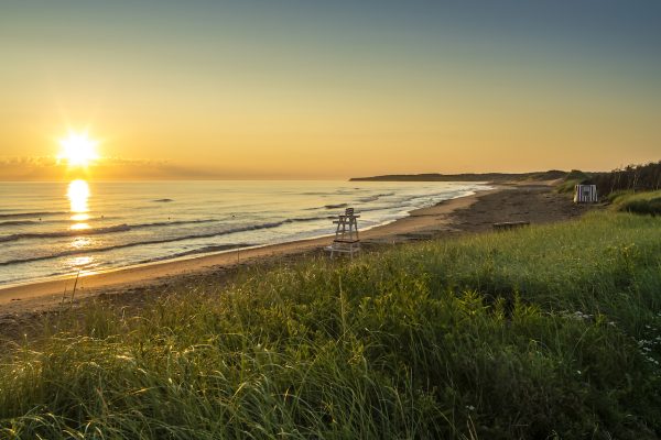 Photo of Cavendish beach on the northern coast of Prince Edward Island in Canada.